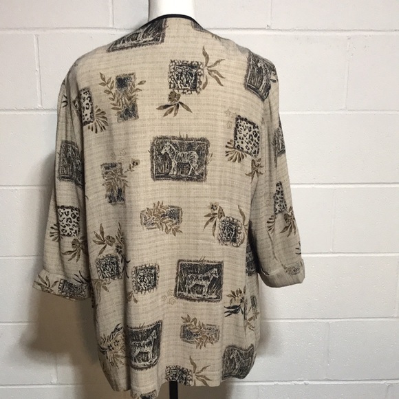 Liz Baker Animal Design 1pc Cardigan/Top - Picture 6 of 8